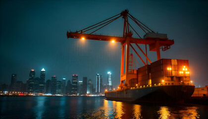 trump tariff,Made in USA and Made in China, Concept of sea and maritime trade and trade war due to tariffs.