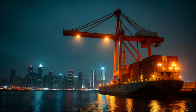 trump tariff,Made in USA and Made in China, Concept of sea and maritime trade and trade war due to tariffs.