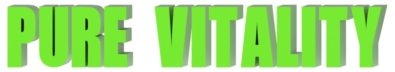 Pure Vitality - 3d text , 3d render