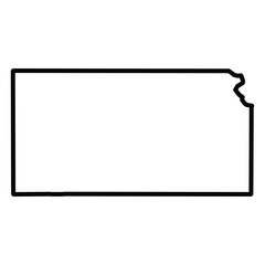 Kansas State Outline Vector Map