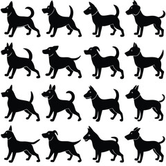 Mystical wolf silhouette designs in nature scenes with spiritual, emotional and tribal elements vector illustration
