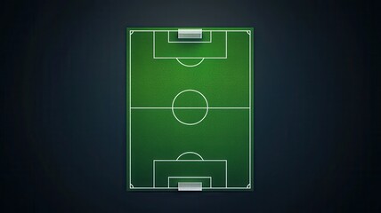 Aerial View of Soccer Field Green Grass White Lines Goals Sport Background