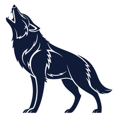 Mystical wolf silhouette designs in nature scenes with spiritual, emotional and tribal elements vector illustration
