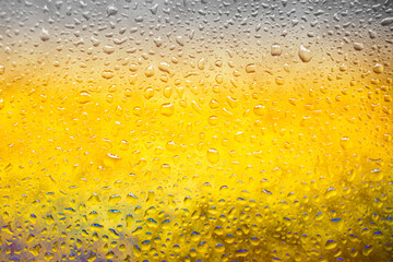 background texture for background yellow and gray silver color with shimmer elements and flowing drops on glass, with overflows and bokeh, beautiful bright background with overflows and gradient