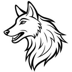 Mystical wolf silhouette designs in nature scenes with spiritual, emotional and tribal elements vector illustration

