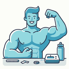 illustration of a bodybuilder