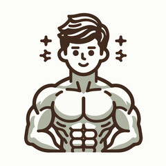 illustration of muscular man