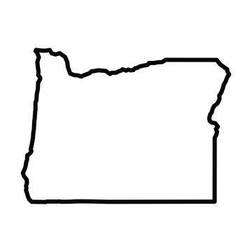 Oregon State Outline Vector Map