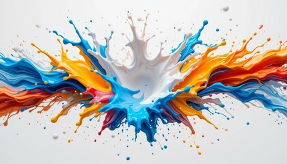 colorful splashes on white