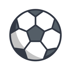 Fototapeta premium Shadowed soccer ball icon in grayscale