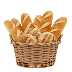 p&atilde;o em cesto no fundo transparente