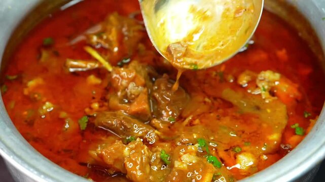 Mutton Bone Marrow Curry (Nalli Nihari) &ndash; A rich, slow-cooked Indian dish with tender meat and flavorful marrow in a spiced gravy. A famous Mughlai delicacy enjoyed in restaurants and home kitchens.