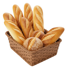 p&atilde;o em cesto no fundo transparente