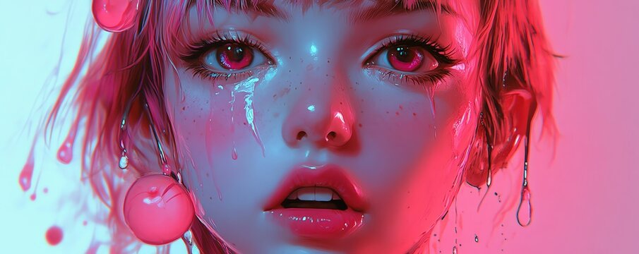 A surreal fashion mashup showcasing kawaii and grunge styles, blending cute elements with edgy vibes for a unique visual experience. - Powered by Adobe