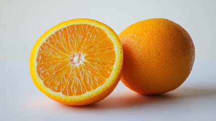 Juicy Orange Halves: A Delightful Citrus Still Life