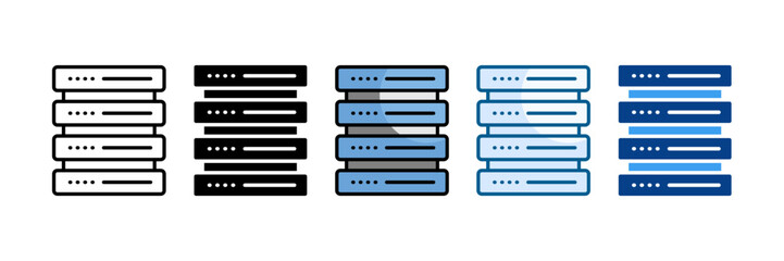 Data Center Icon Set Multiple Style Collection