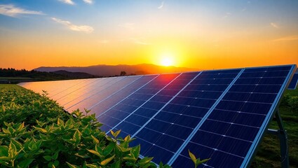 solar panel, renewable electricity technology for an eco-friendly environment, Ai generated