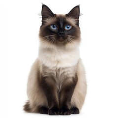 Photo of Balinese Cat Isolated on white background, high quality