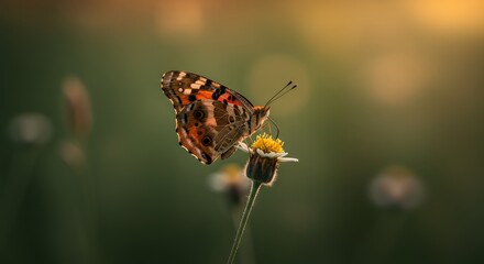 Obraz premium Butterfly on Flower in Natural Setting