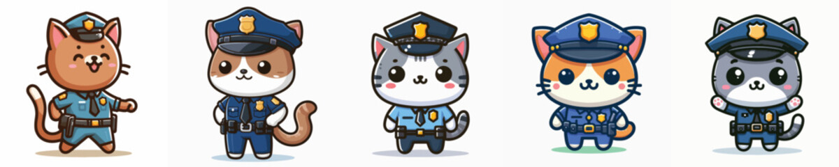 Vector of a cat police officer.