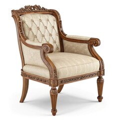 antique armchair isolated on white background