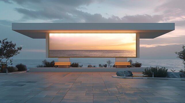 Futuristic billboard marketing display featuring Outdoor Advertising Advertising Billboard hyper realistic style white background designed showcase Advertising Effectiveness of Advertising LED