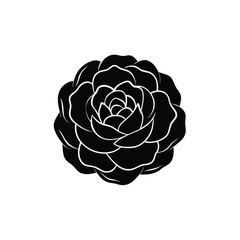 hand drawn peony logo organic skincare vector art silhouette