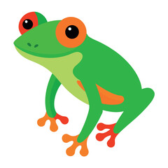 Obraz premium A vibrant-green-tree-frog-with-striking-red-eyes 