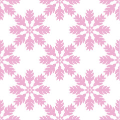 Pink geometric blossom pattern for fabric and background, seamless pattern.