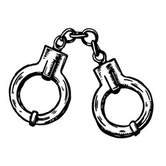 Obraz premium Handcuffs illustration sketch