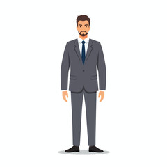 Bearded Businessman Character Illustration