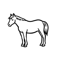 Obraz premium Horse outline in a minimalist style against white background 