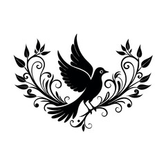 Obraz premium silhouette-of-a-graceful-bird-with-spread-wings 