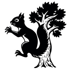 Obraz premium squirrel-climbing-tree.