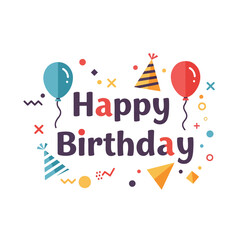 Happy Birthday Abstract Geometric Graphic