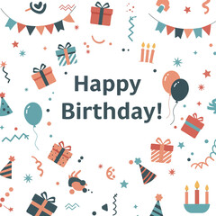 Happy Birthday Scattered Party Elements