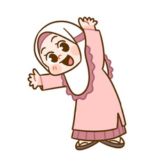 Cheerful Little Girl Celebrating the Joyous Eid al-adha