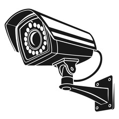 Security camer silhouette black colour 