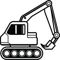 Excavator silhouette vector 