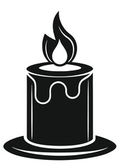 candle line art silhouette vector illustration 