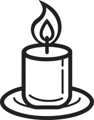 candle line art silhouette vector illustration 