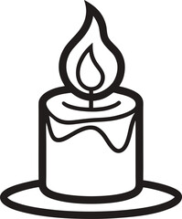 candle line art silhouette vector illustration 