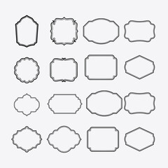 Set of Elegant Vintage Frames in Black and White