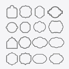 Set of Elegant Vintage Frames in Black and White