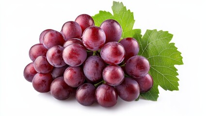 Fototapeta premium Red Grapes Bunch Still Life With Leaf, fruit , grapes