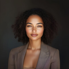 Confident Businesswoman Portrait on Dark Background – Professional Headshot