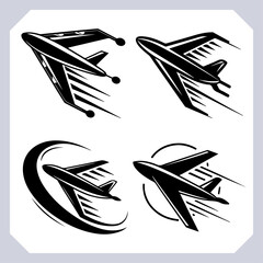 Plane Silhouettes Icon Vector Illustration for Web and Travel Icons