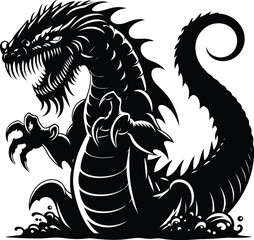 Fearsome Leviathan Staring Through the Fog – Marine Horror Creature with Intense Energy