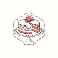 cake logo design vector 