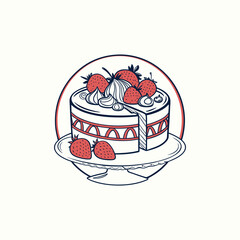 cake logo design vector 